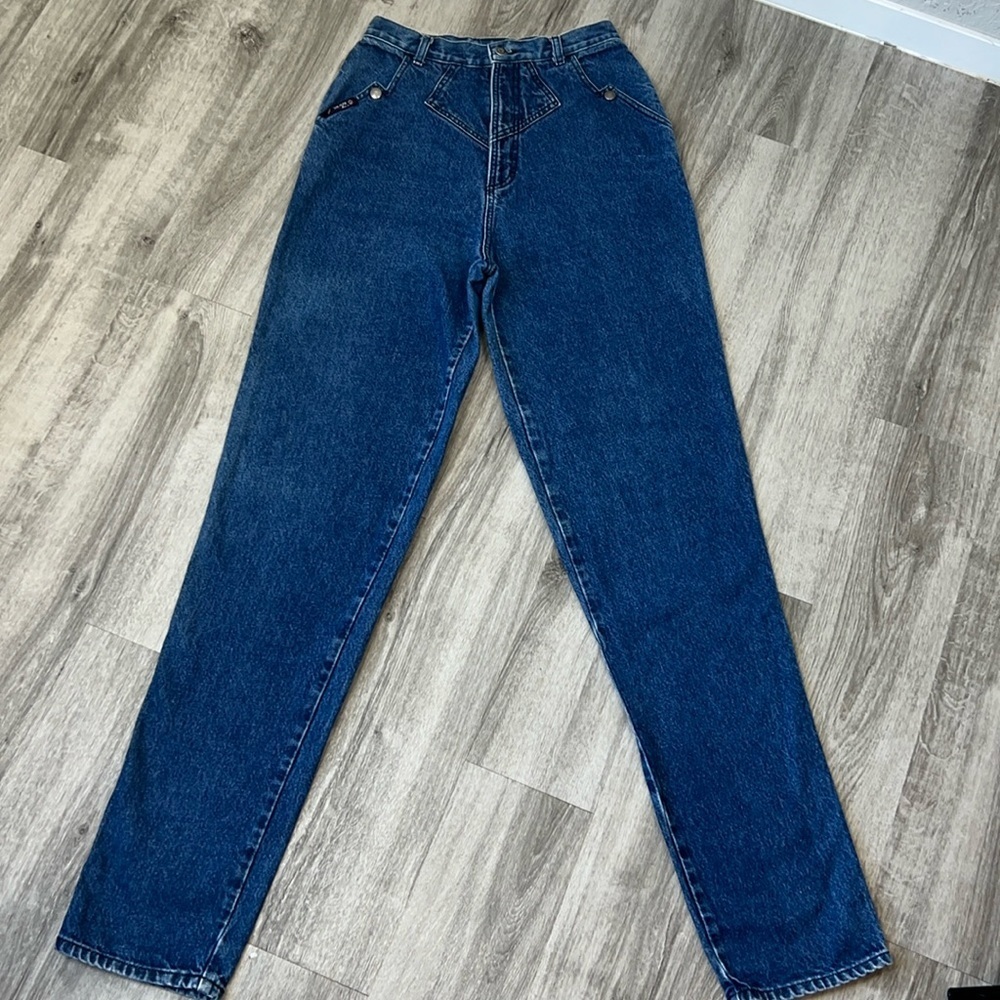 Blaze High Rise Mom Jean Vintage Western Cowgirl Riding Rodeo Denim Blue Jean